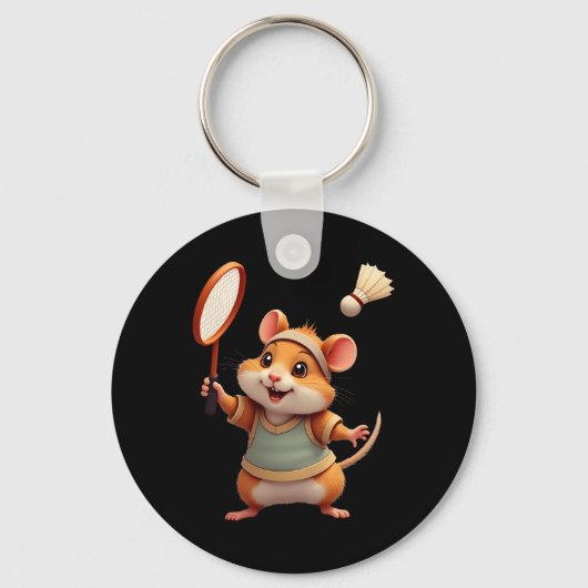 Grappige Badminton Art Voor Mannen Vrouwen Trainer Sleutelhanger (Voorkant)