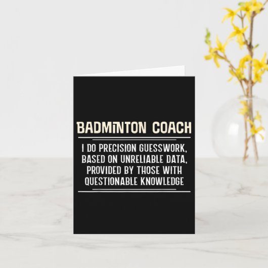 Grappige Badminton Coach Grafisch - Ik Doe Precisi Kaart (Gele Bloem)