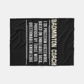 Grappige Badminton Coach Graphic - Ik doe precisie Fleece Deken (Voorkant (Horizontaal))