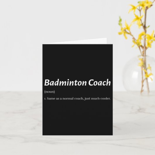 Grappige badminton coach hetzelfde als reguliere c kaart (Gele Bloem)