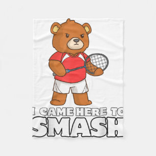 Grappige Badminton Competitieve Beer Speler Smash- Fleece Deken