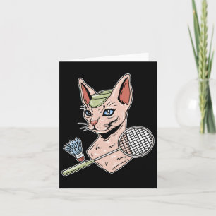 Grappige Badminton Devon Rex Cat Shuttle Kaart