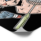 Grappige Badminton Devon Rex Cat Shuttle Poster (Hoek)