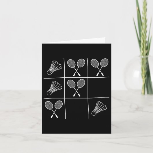 Grappige Badminton Grap - Noughts And Crosses Bote Kaart (Voorkant)