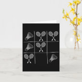 Grappige Badminton Grap - Noughts And Crosses Bote Kaart (Gele Bloem)