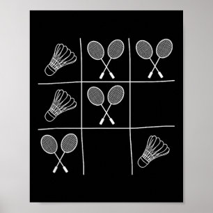 Grappige Badminton Grap - Noughts And Crosses Bote Poster
