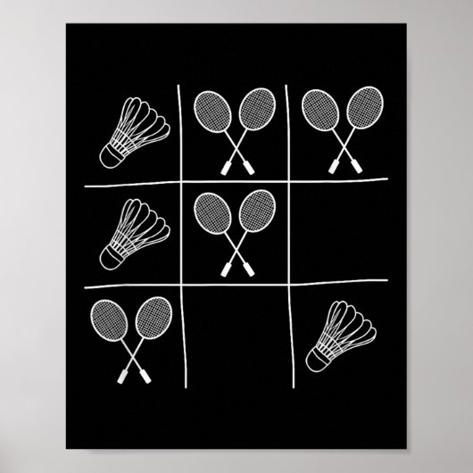 Grappige Badminton Grap - Noughts And Crosses Bote Poster (Voorkant)