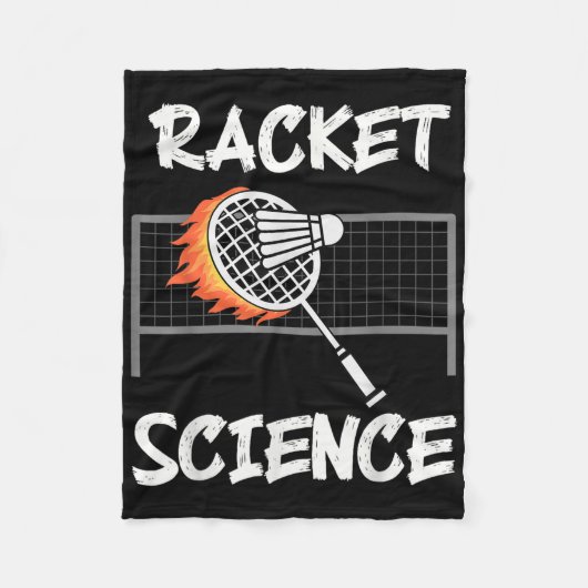 Grappige Badminton Humor Racket Wetenschap Shuttle Fleece Deken (Voorkant)