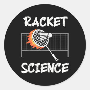 Grappige Badminton Humor Racket Wetenschap Shuttle Ronde Sticker