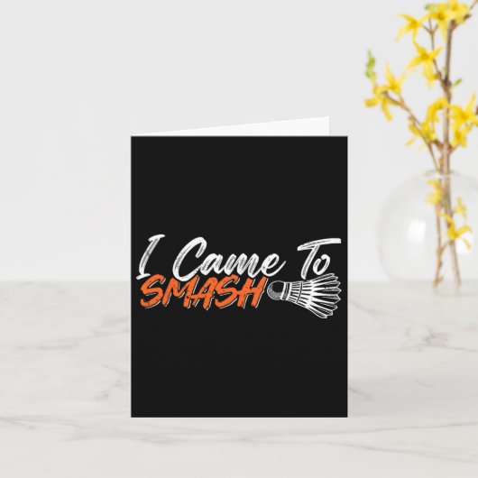 Grappige Badminton Humor Smash Shuttle Birdie Spor Kaart (Gele Bloem)