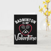 Grappige Badminton Is Mijn Valentijn Coach Speler  Kaart (Gele Bloem)