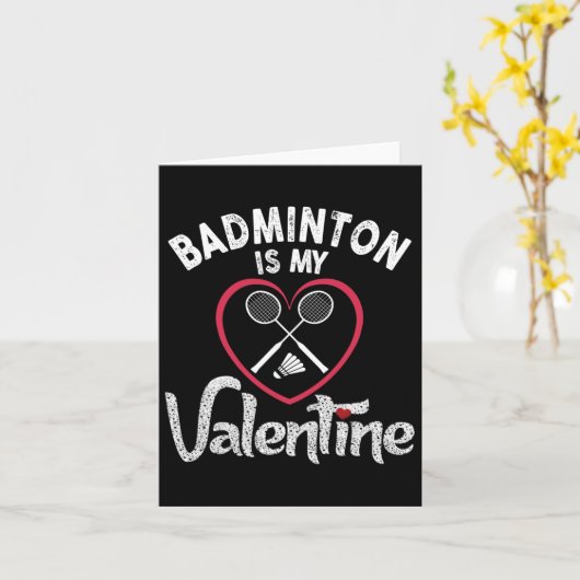 Grappige Badminton Is Mijn Valentijn Coach Speler  Kaart (Gele Bloem)