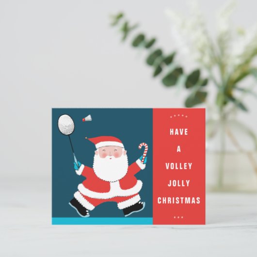 Grappige Badminton Kerst Briefkaarten (Staand voorkant)
