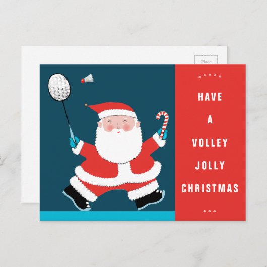 Grappige Badminton Kerst Briefkaarten (Voorkant / Achterkant)