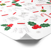 Grappige Badminton Kerstboom Lichtjes Kerstman Man Poster (Hoek)