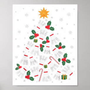 Grappige Badminton Kerstboom Lichtjes Kerstman Man Poster
