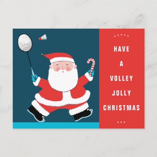 Grappige Badminton Kerstkaarten Feestdagenkaart (Voorkant)