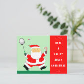 Grappige Badminton Kerstkaarten Feestdagenkaart (Staand voorkant)