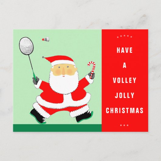 Grappige Badminton Kerstkaarten Feestdagenkaart (Voorkant)