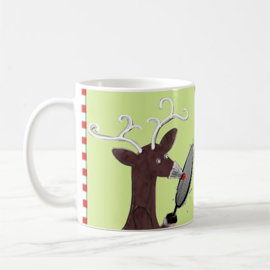 Grappige Badminton Kerstmis Koffiemok (Links)