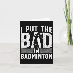 Grappige badminton kunst voor mannen vrouwen shutt kaart