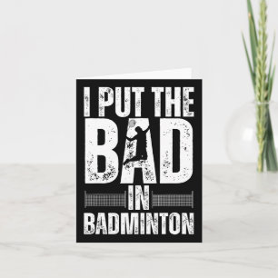 Grappige badminton kunst voor mannen vrouwen shutt kaart