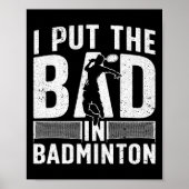 Grappige badminton kunst voor mannen vrouwen shutt poster (Voorkant)