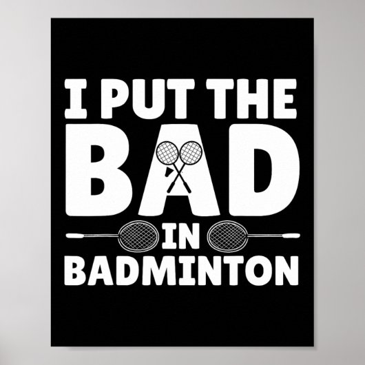 Grappige badminton kunst voor mannen vrouwen shutt poster (Voorkant)