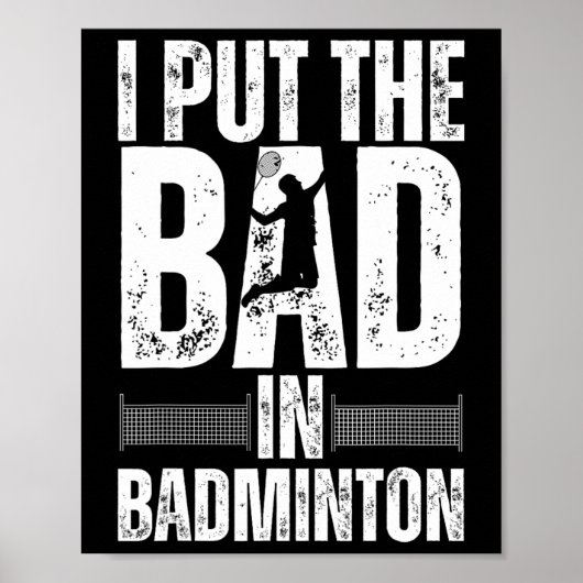 Grappige badminton kunst voor mannen vrouwen shutt poster (Voorkant)