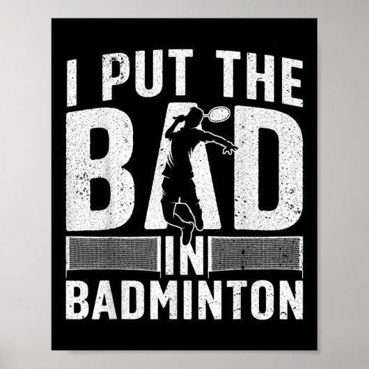 Grappige Badminton Kunst Voor Mannen Vrouwen Shutt Poster (Voorkant)
