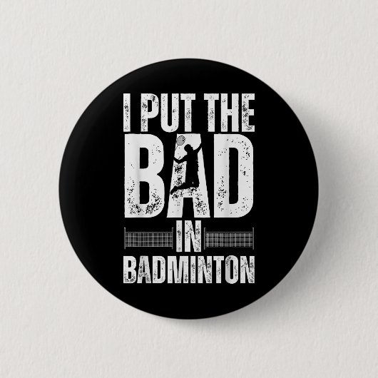 Grappige Badminton Kunst Voor Mannen Vrouwen Shutt Ronde Button 5,7 Cm (Voorkant)