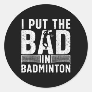 Grappige Badminton Kunst Voor Mannen Vrouwen Shutt Ronde Sticker