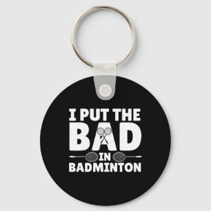 Grappige badminton kunst voor mannen vrouwen shutt sleutelhanger