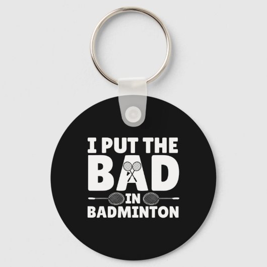 Grappige badminton kunst voor mannen vrouwen shutt sleutelhanger (Voorkant)