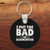 Grappige badminton kunst voor mannen vrouwen shutt sleutelhanger (Voorkant)