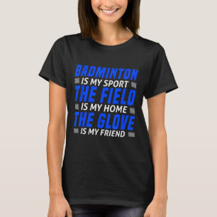 Grappige badminton kunst voor mannen vrouwen shutt t-shirt