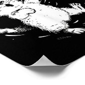 Grappige Badminton Lieve Kat Badminton Speler Shut Poster (Hoek)