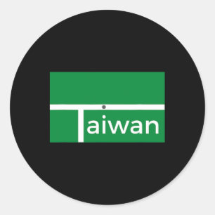 Grappige Badminton Match Taiwan Nieuwe Vlag Ontwer Ronde Sticker