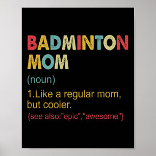 Grappige Badminton Mom Definition Badminton Mom vo Poster