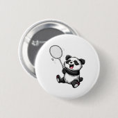 Grappige Badminton Panda Badminton Speler Shuttle Ronde Button 5,7 Cm (Voorkant /achterkant)