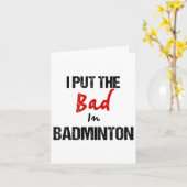 Grappige badminton racket sport ik zet slecht in b kaart (Gele Bloem)