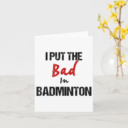 Grappige badminton racket sport ik zet slecht in b kaart (Gele Bloem)