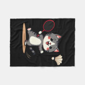Grappige Badminton Schattigee Cat Racket Shuttle M Fleece Deken (Voorkant (Horizontaal))
