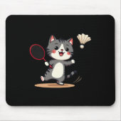 Grappige Badminton Schattigee Cat Racket Shuttle M Muismat (Voorkant)