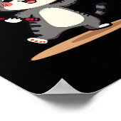 Grappige Badminton Schattigee Cat Racket Shuttle M Poster (Hoek)