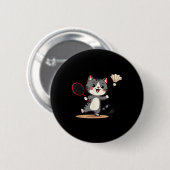 Grappige Badminton Schattigee Cat Racket Shuttle M Ronde Button 5,7 Cm (Voorkant /achterkant)