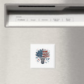 Grappige Badminton Shuttle Amerikaanse Vlag 4 Juli Magneet (Insitu (Vaatwasser))