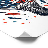 Grappige Badminton Shuttle Amerikaanse Vlag 4e van Poster (Hoek)