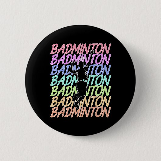 Grappige Badminton Shuttle Badminton Player S Ronde Button 5,7 Cm (Voorkant)