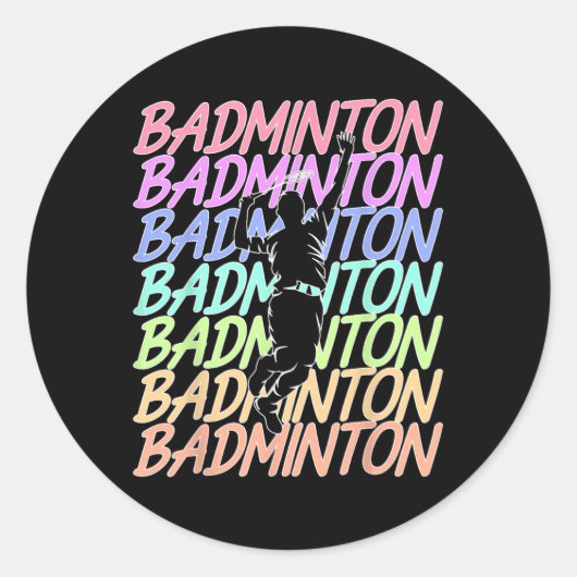 Grappige Badminton Shuttle Badminton Player S Ronde Sticker (Voorkant)
